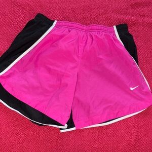Nike Women's Pink and Black Athletic Shorts